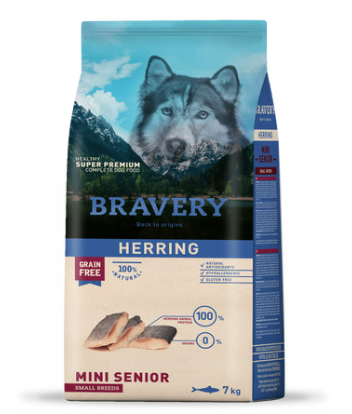 BRAVERY DOG MINI SENIOR HERRING (ARENQUE) 7KG