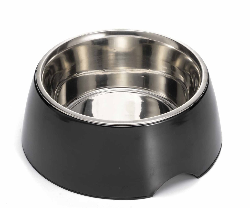 LEO PET BOL INOX, EXTERIOR MELAMINA BLANCA - ANTIDESLIZANTE 400 ML Ø11,5CM