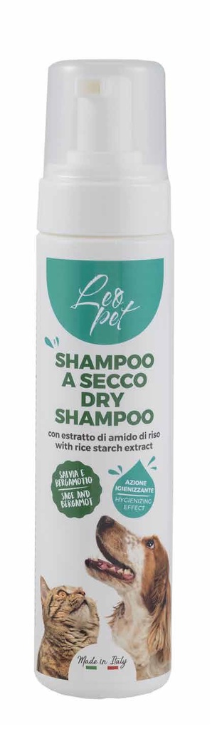 LEO PET CHAMPÚ ESPUMA SECO 200 ML PERRO- GATO (Caja de 6 und.)