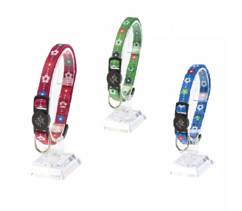 LEO PET COLLAR GATO ESTAMPADO FLORES COLOR VARIADO