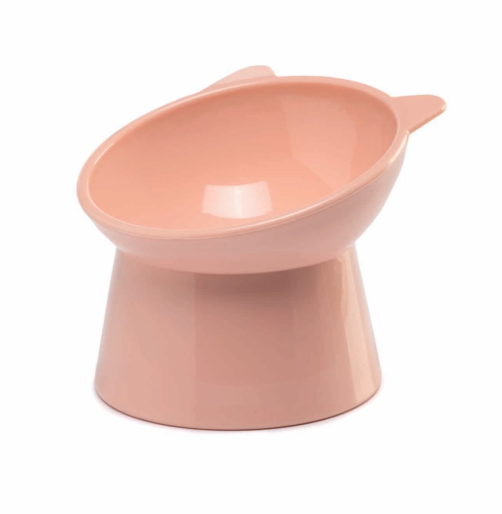 LEO PET CUENCO PARA GATOS ALTO E INCLINADO COLOR ROSA