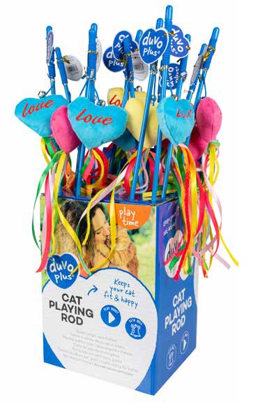 LEO PET EXPOSITOR 53 CM CAÑA LOVE CON HIERBA GATERA COLORES MIXTOS