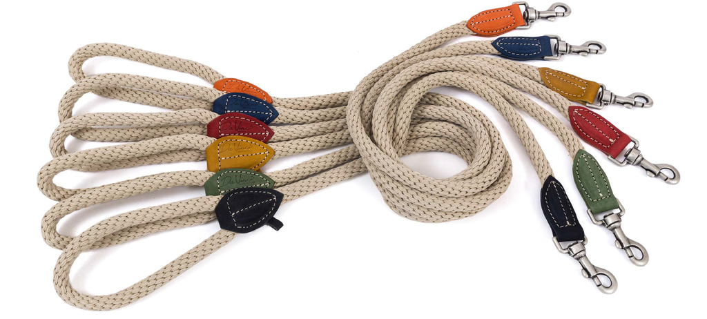 LEO PET TIRADOR DE CUERDA Y CUERO AZUL 110x5 CM