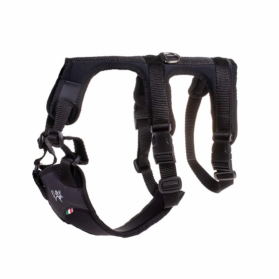LEOPET ARNÉS ANTIESCAPE POLYP/LYCRA/PU TALLA 1, CM.45-55 NEGRO