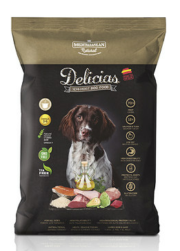 DELICIAS ALIMENTO SEMI - HUMEDO PERROS ADULTOS 3 KG. CON CIERRE ZIPPER (4 UND.)
