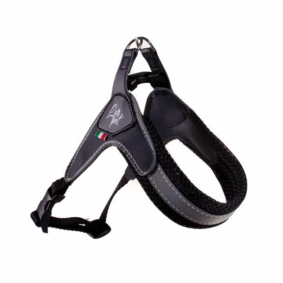 LEO PET ARNÉS AIRSOFT PVC/MALLA/POLIPOLIMETRICO TALLA 2, 50-60CM NEGRO