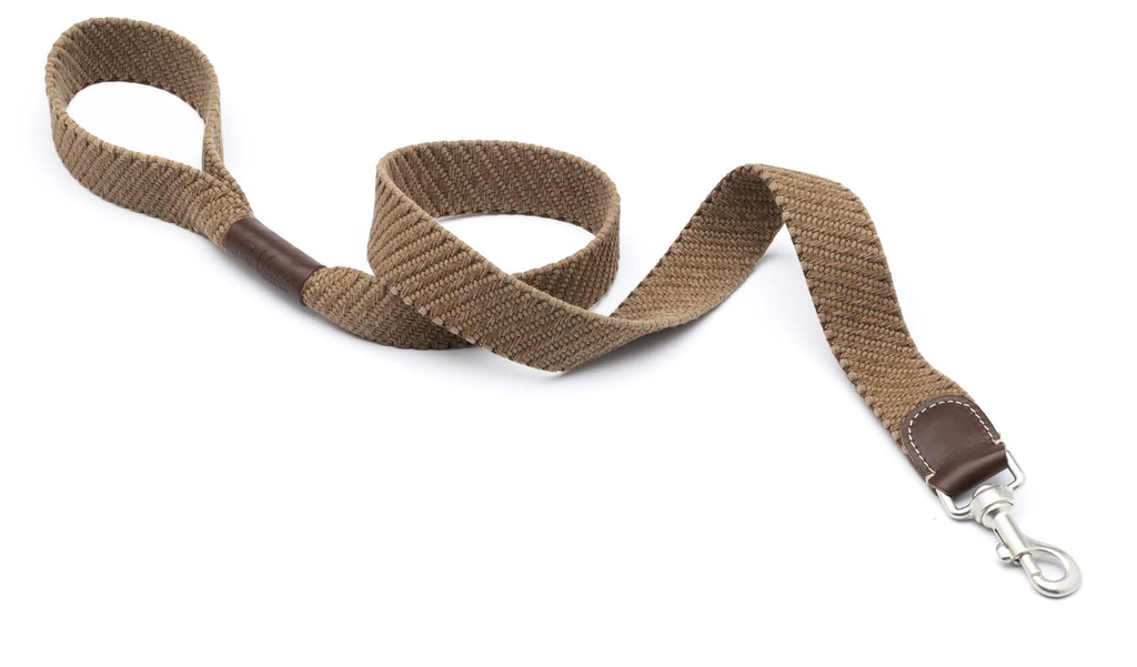 LEO PET CORREA DE CINTA COLOR LISO MARRÓN LAVADO 120 CM