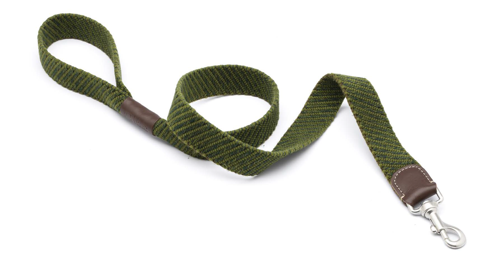 LEO PET CORREA DE CINTA COLOR LISO VERDE LAVADO 120CM