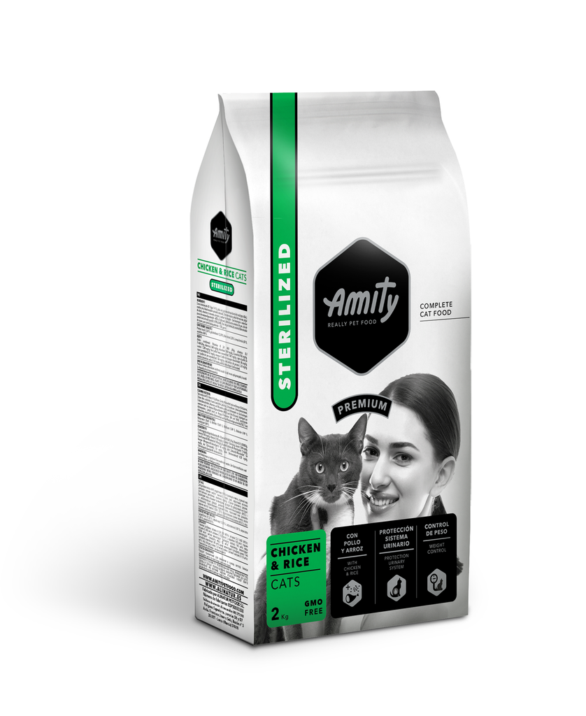 AMITY CAT PREMIUM STERILIZED CHICKEN 2KG - PVP 8'66€