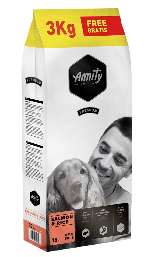 AMITY DOG PREMIUM ADULT SALMON 15 + 3KG (OFERTA)