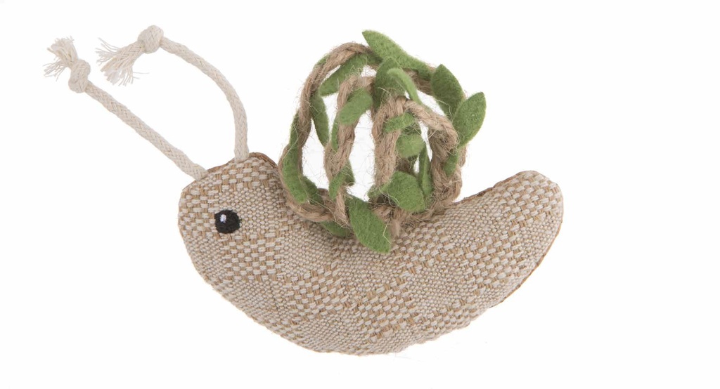 LEO PET CARACOL DE LINO NATURAL Y CÁÑAMO CON HIERBA GATERA