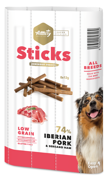 AMITY STICKS IBERIAN PORK & JAMÓN 96GR     