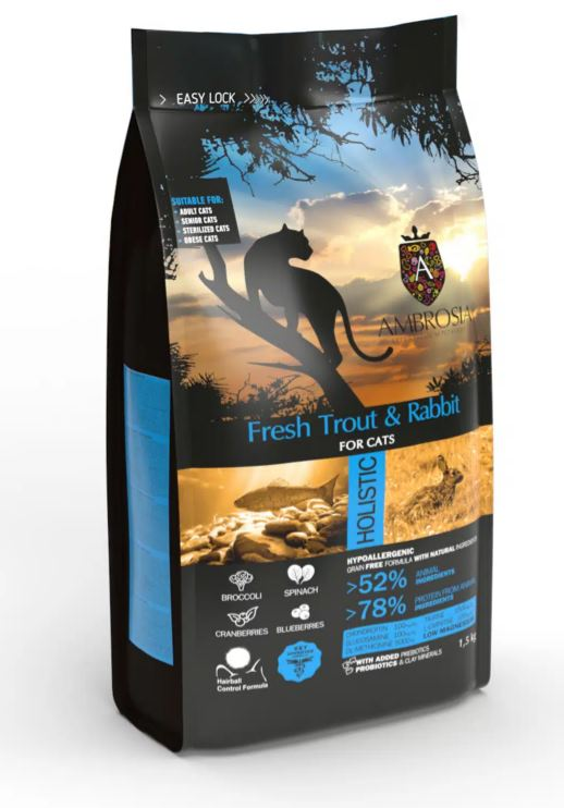 AMBROSIA CAT ADULT STERILIZED TRUCHA FRESCA & CONEJO 1,5KG