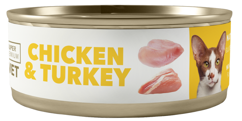 AMITY LATA GRAIN FREE CAT ADULT POLLO & PAVO 95GR (24 UND.)P.V.P 1,00€ 
