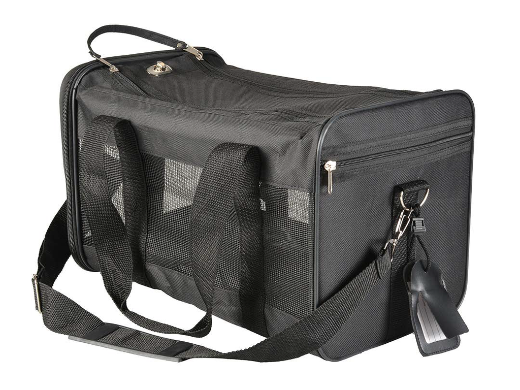 LEO PET BOLSA DE VIAJE DE NYLON NEGRO TALLA S 40X25X25CM