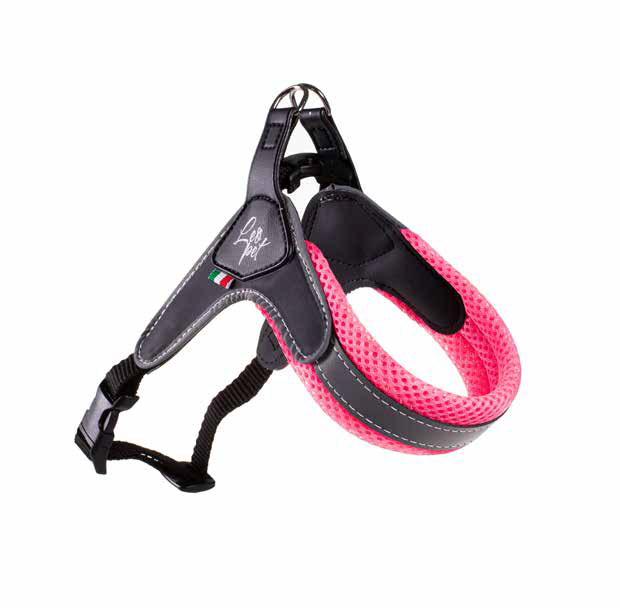 LEO PET ARNÉS AIRSOFT PVC/MALLA/POLIPOLIMETRICO 20-30CM ROSA FLUOR