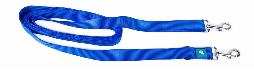 LEO PET CORREA CON DOBLE MOSQUETÓN DE NYLON AZUL XXL 2,5X500CM GROSOR 2,2MM 