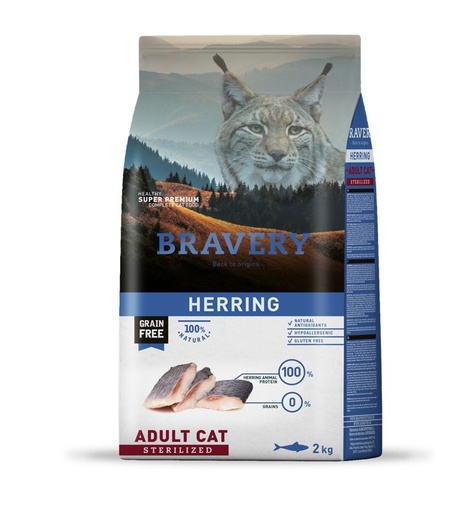 [04GA002000.0032.0192] BRAVERY CAT ADULT STERILIZED HERRING (ARENQUE) 2KG