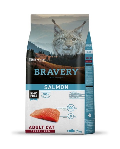 [04GA007000.0004.0060] BRAVERY CAT ADULT STERILIZED SALMÓN 7KG