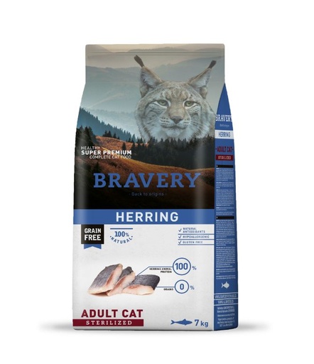[04GA007000.0006.0060] BRAVERY CAT ADULT STERILIZED HERRING (ARENQUE) 7KG