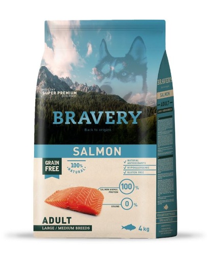 [04PE004000.0024.0096] BRAVERY DOG ADULT SALMÓN  MED-LARGE BR. 4KG