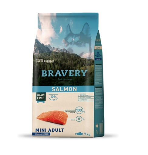[04PE007000.0006.0056] BRAVERY DOG MINI ADULT SALMÓN  7KG