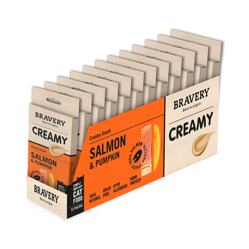 [30GA000056.0002.0288] BRAVERY CAT CREAMY SALMON & PUMPKIN 56 GR (12UND.)