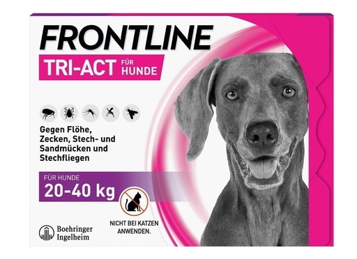 [3120009] FRONTLINE TRI-ACT 6 PIPETAS DE 20 A 40 KG, 4 ml