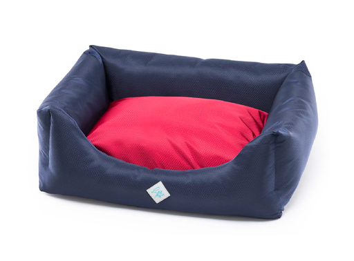 [3157003] LEO PET CAMA RODI CON COJÍN DESMONTABLE PANAL AZUL OSCURO/ROJO 85X110 CM