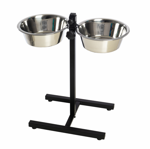 [CD358877] LEO PET SOPORTE AJUSTABLE CON DOBLE COMEDERO EN ACERO INOXIDALBE 1800ML