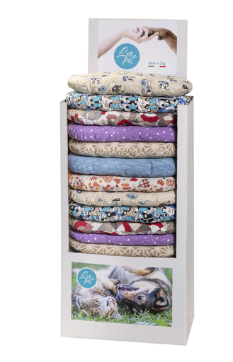 [CD8020AS] LEO PET EXPOSITOR COLCHON OVAL NEPTUNO DISEÑO VARIADO 80x55 CM (20 UNIDADES POR EXPOSITOR)