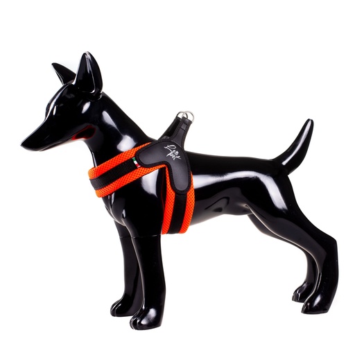 [CGM7081] LEO PET ARNES DE PVC-NYLON-MALLA NARANJA NEON T-1 20-30CM