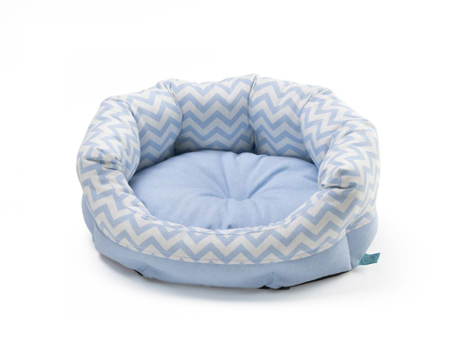 [CP3211060] LEO PET CAMA SANTORINI PUPPY AZUL CLARO ZIG ZAG 45X35X18 CM