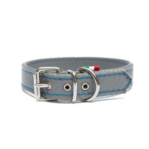 [DVF03940G] LEO PET COLLAR DE TELA IMPERMEABLE OXFORD COLOR GRIS 40x2 CM