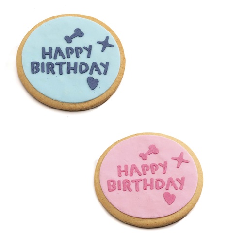 [LDVCKHMIX] LEO PET GALLETA DE CUMPLEAÑOS "HAPPY BIRTHDAY" AZUL/ROSA 90GR
