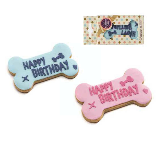 [LDVSBH1] LEO PET GALLETA DE CUMPLEAÑOS "HAPPY BIRTHDAY" AZUL/ROSA 35GR
