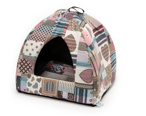 [VC1819000] LEO PET IGLOO PLEGABLE PIRAMIDE CLEO TELAS MIXTAS 43X43X43H CM