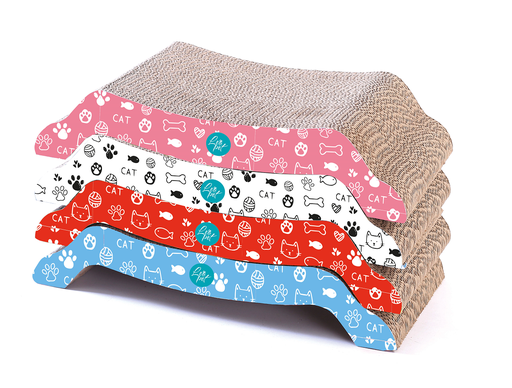 [WM0564] LEO PET RASCADOR GATO BATTELLO CARTÓN 42X21X8 CM (4 UND.)