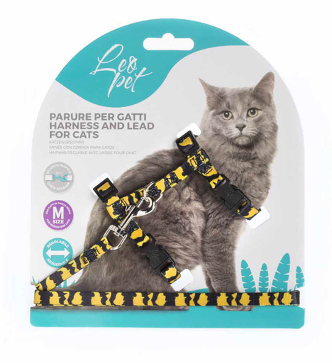 [CGC208] LEO PET ARNÉS MEDIANO PARA GATO ESTAMPADO ANIMAL