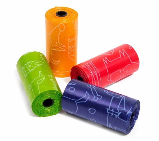 [819834] LEO PET BOLSAS HIGIÉNICAS COLORES SURTIDOS 4 ROLLOS
