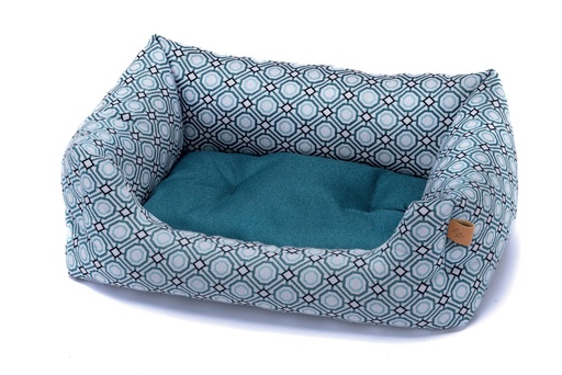[CP3120042] LEO PET CAMA RODI GEOMÉTRIC TURQUESA 45x60 CM