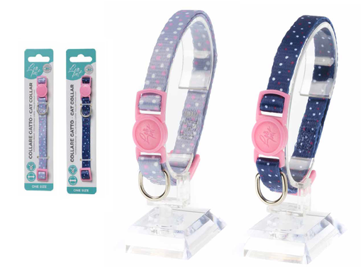 [CGC029] LEO PET COLLAR GATO ESTAMPADO DOBLE LUNARES COLOR VARIADO