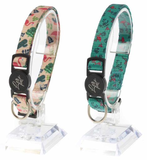 [CGC020] LEO PET COLLAR GATO ESTAMPADO FLAMENCOS COLOR VARIADO