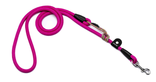 [SM23.2F] LEO PET CORREA CUERDA C/GANCHO COLOR FUCSIA 120-180 CM
