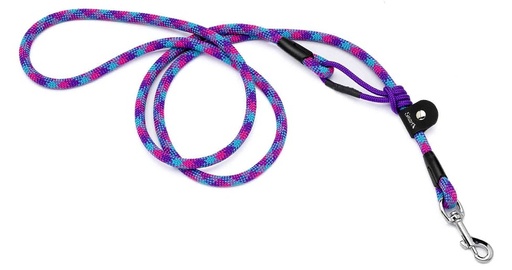 [SM23.2LB/F] LEO PET CORREA DE CUERDA CON GANCHO CM 200 COLOR AZUL CLARO E/FUCSIA