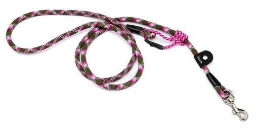 [SM23.2GR/LP] LEO PET CORREA DE CUERDA CON GANCHO CM 200 COLOR VERDE/PIN K
