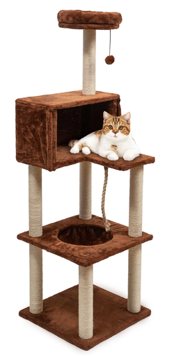 [TG765604] LEO PET RASCADOR "CERVINIA" MARRÓN 50X50X160 CM