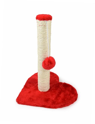 [TG765444] LEO PET RASCADOR GATO CORAZÓN ROJO 29X29X30H CM