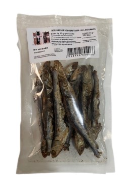 [2015-76] MY FRIENDS BOQUERONES PARA PERROS Y GATOS 50GR (12 BOLSAS)