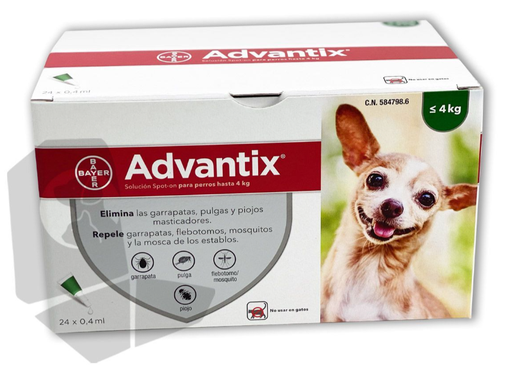 [3020007] ADVANTIX 24 X 0,4ML (HASTA 4KG)